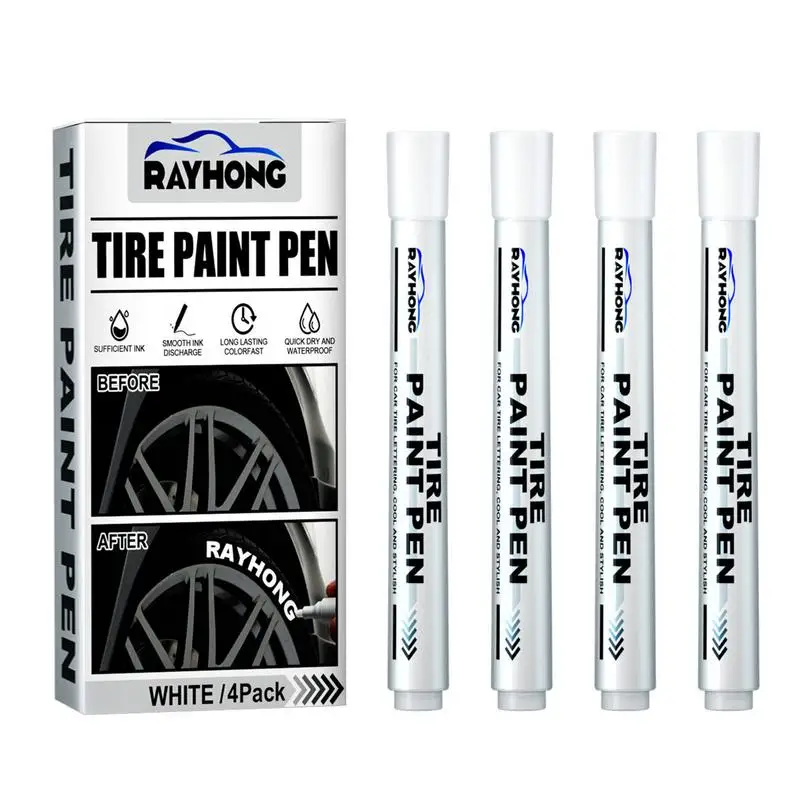 

Tire Paint Pen Repair Pen Brush Waterproof Paint Marker Pen Car Quick Drying Paint For Stone Wood Metal Paper Glass Smooth Tire