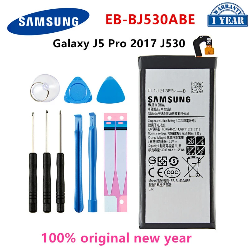 

SAMSUNG Orginal EB-BJ530ABE 3000mAh Battery for Samsung Galaxy J5 Pro 2017 J530 SM-J530K SM-J530F SM-J530Y Mobile Phone +Tools