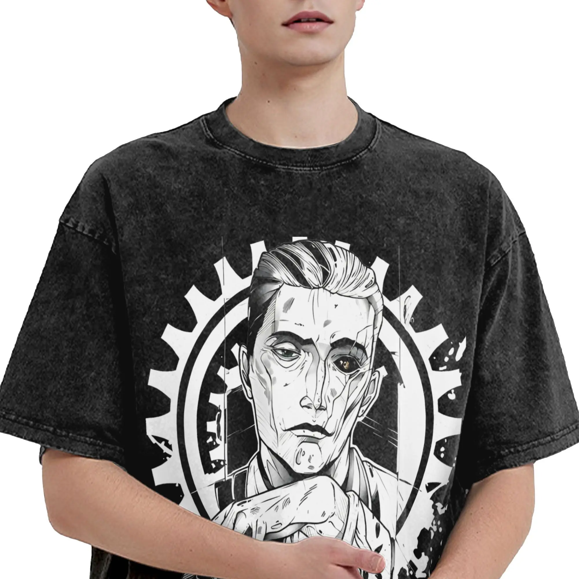 Jayce Caitlyn Viktor Jesus Vi Sevika Arcane Character T Shirt Men 100% Cotton Awesome Tee Short Sleeve Clothing Summer