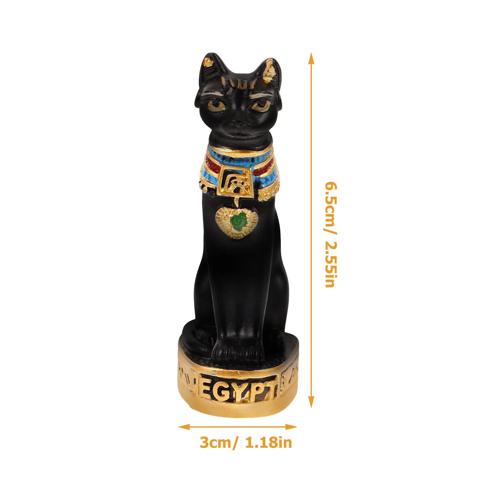Maneki Egyptian Cat God Ornament Retro Decor Japanese Cabinet Figurine Black Decorate