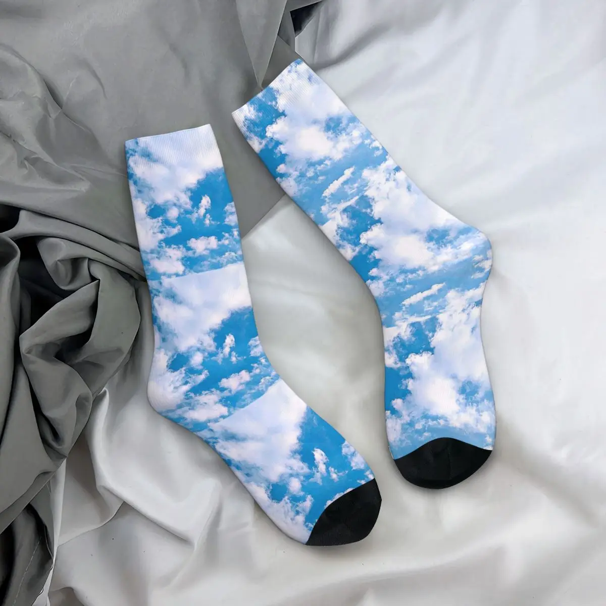 Голубое небо и Симпатичные облака женские носки длинные всесезонные аксессуары