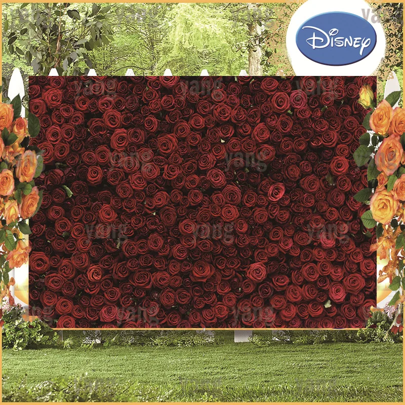 

Custom Artificial Red Roses Flower Wall Romantic Wedding Anniversary Birthday Party Decor Backdrop Photo Background Decoration