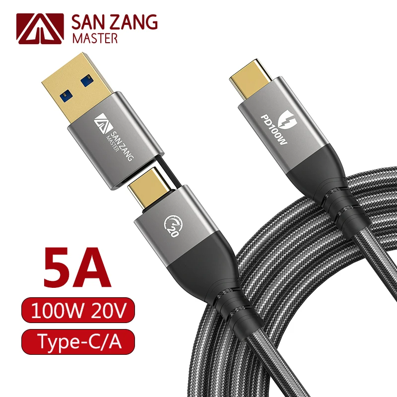

Кабель USB C 3,2 2 в 1 от SANZANG, диагональ 100 Гбит/с, совместим с USB 3,2 Gen 1, 4K, 60 Гц