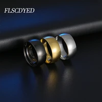 flscdyed fashion goldblacksilver color stainless steel ball rings for men women engagement wedding finger jewelry accessories