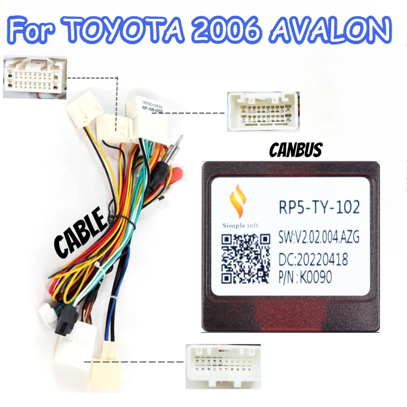 MAMSM Canbus Box Android TY-SS-01/RP5-TY-002/RP5-TY-102 для TOYOTA 2006 AVALON жгут проводов кабель питания