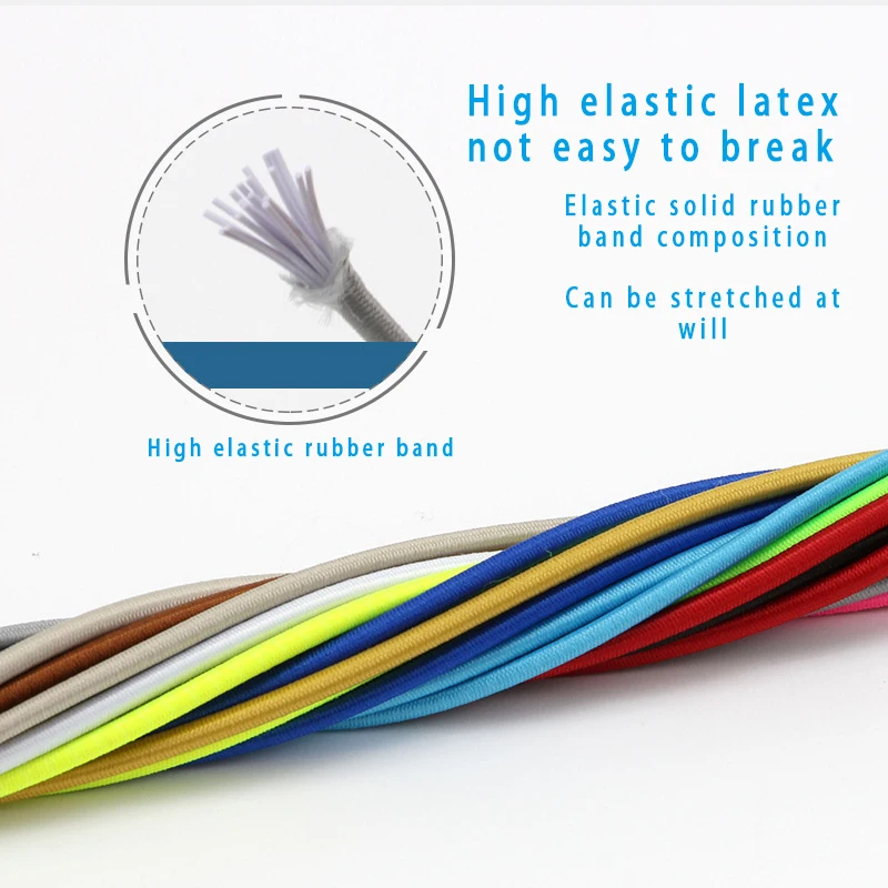 2022 New No Tie Shoe Laces Elastic Laces Sneakers Round Shoelaces without Ties Kids Adult Quick Shoe Lace Rubber Bands for Shoes
