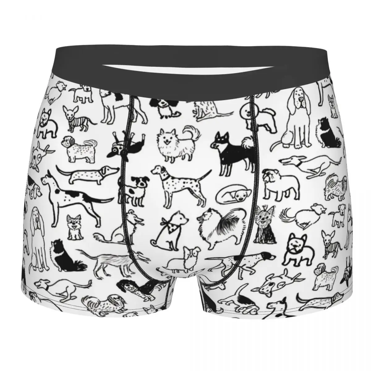 

Shiba Inu Black White Dogs Pattern Underpants Breathbale Panties Men's Underwear Ventilate Shorts Boxer Briefs