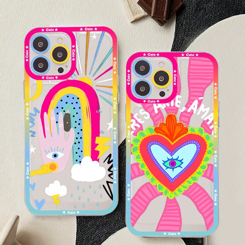 

Funny Turkish Lucky Blue Evil Eye Phone Case For IPhone 14 13 12 11 Pro Max Mini X Xs XR Transparent Case