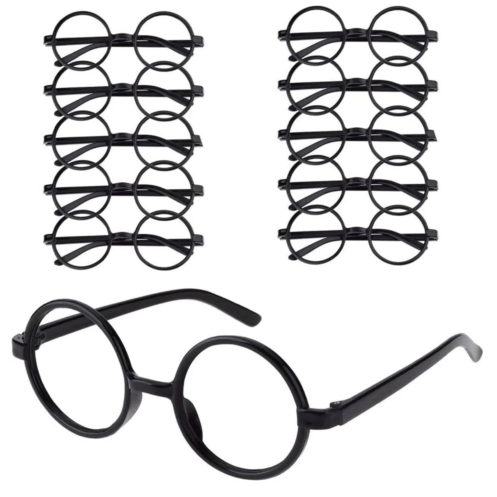 

10 Pieces Wizard Glasses Costume Glasses With Round Frame No Lenses For Kids St Patrick's Day Costume Party Easter Costume Party