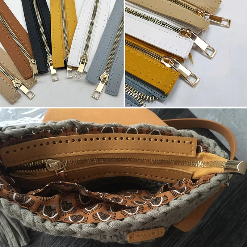 

30cm Metal Zipper PU Leather Zipper For Sewing Handbag Craft Sewing DIY Zipper For Woven All-match Bag Hardware Accessory