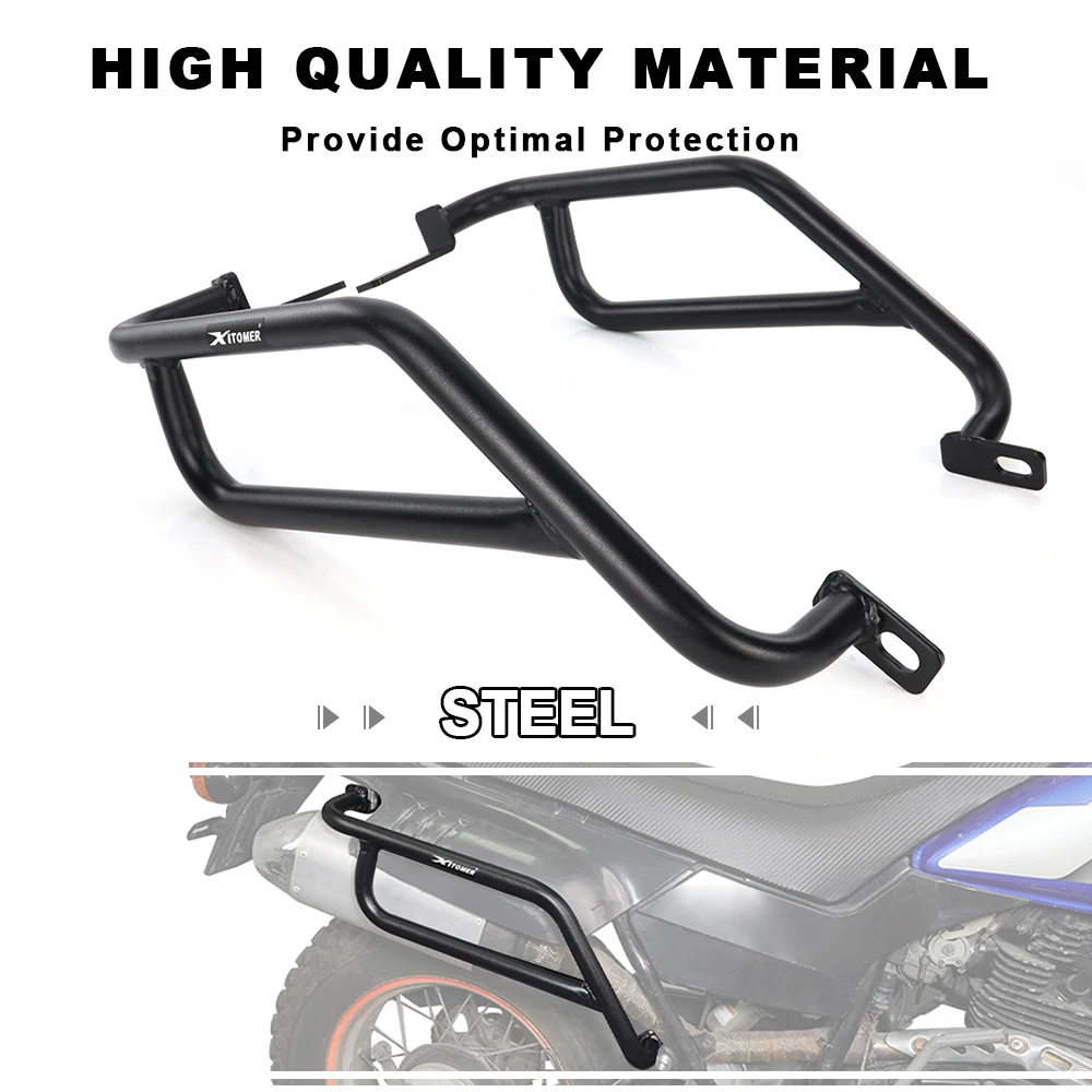 Фото Для Yamaha TW200 TW 200 1987-2023 2024 2025 мотоциклетные стальные боковые дуги, седельная сумка, опорная рама, защита, боковая крышка, защита №2