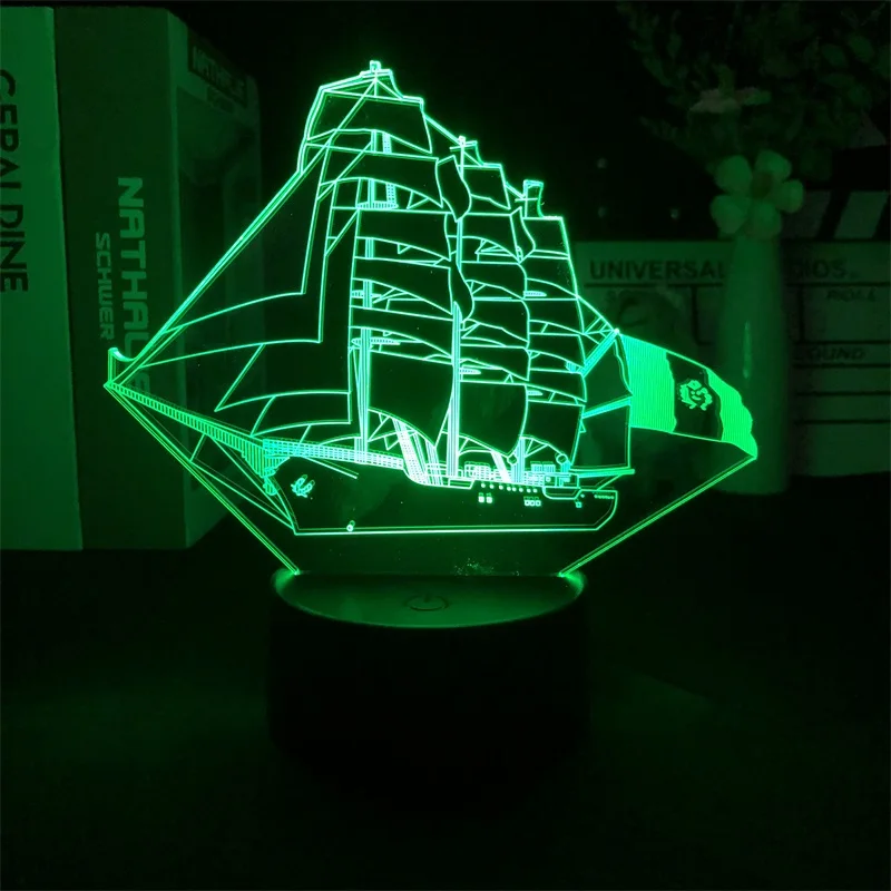 

Led Night Lamp Nightlight Alarm Clock Base Light Sailing Battery Oeprated Projector Directly Supply 7 Color with Remote Child