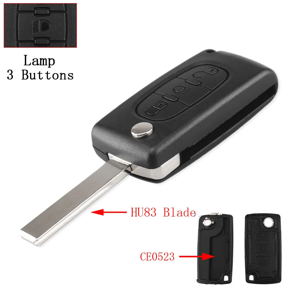 

KEYYOU для Citroen C2 C3 C4 C5 C6 C8 3-кнопочный откидной чехол для дистанционного ключа автомобиля, брелок VA2 Blade CE0523