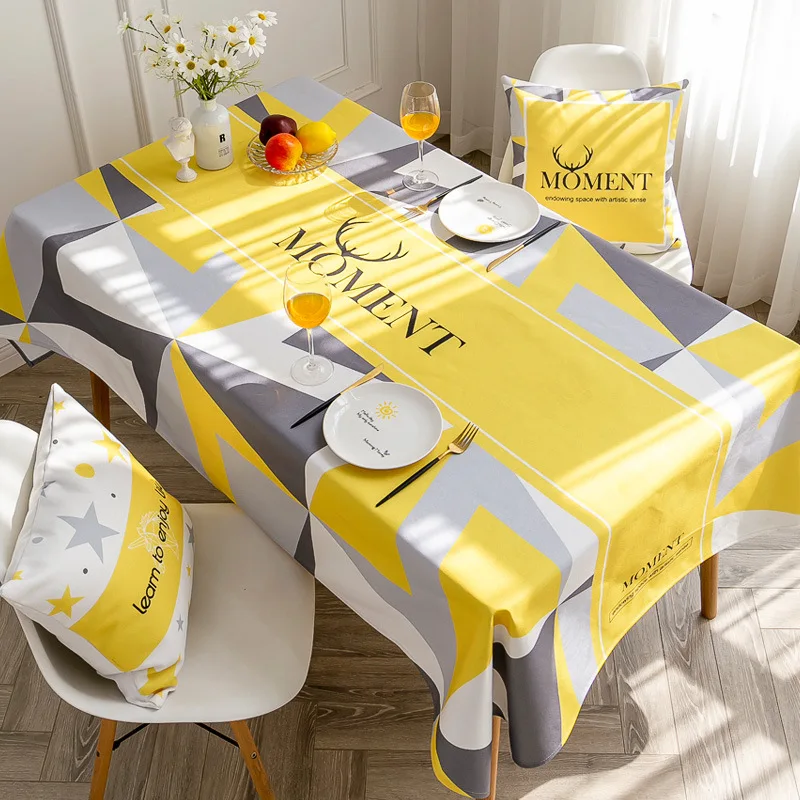 

Nordic Style Simple Waterproof Tablecloth Rectangular Table Cover Dining Coffee Table Mat for Kitchen Living Room Mantel Mesa