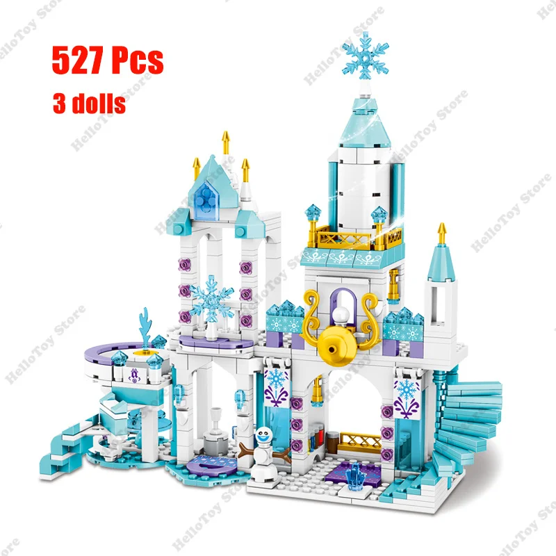 Disney Frozen Anna Elsa Princess Castle Building Blocks Kit Bricks Classic Movie Model Kids Girl Toys For Children Gift images - 6