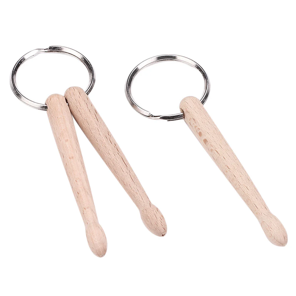 

Keychain Key Drumstick Ring Percussion Music Musical Instrument Drum Mini Pendant Charm Gift Teacher Bag Gifts Handbag Wood
