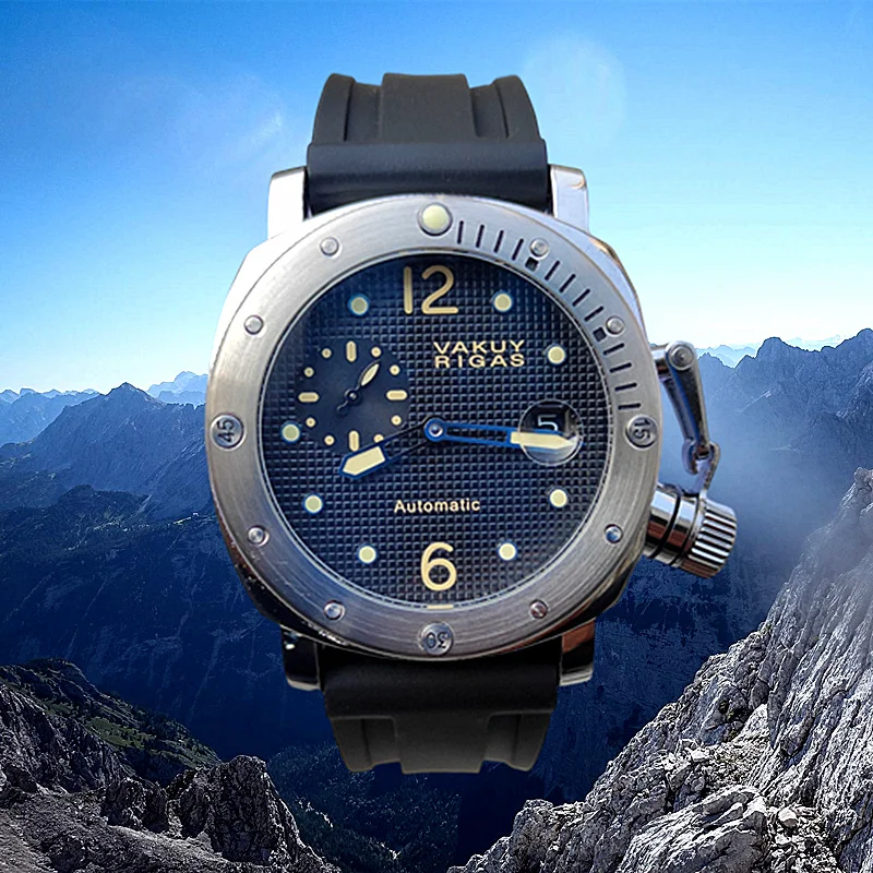 

Dropshipping 44mm Military Watch for Seagull ST25 Automatic Mechanical Movement Waterproof Automatic Calendar Men's Wristwatches