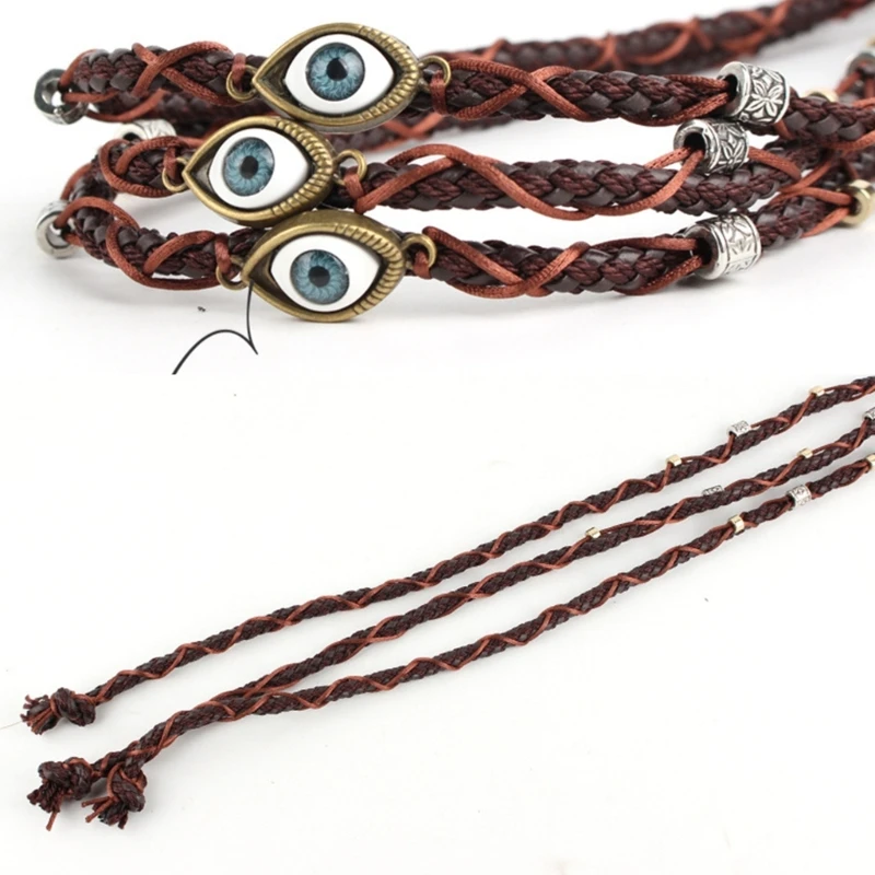 Ремень из искусственной кожи для ковбойской шляпы/цилиндра ручная плетеная