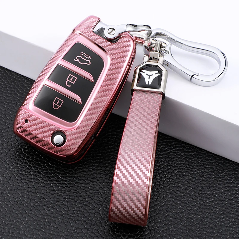 

Чехол для автомобильного складного ключа для Hyundai Azera Elantra Solaris Santa Fe Tucson I30 I40 KONA Genesis