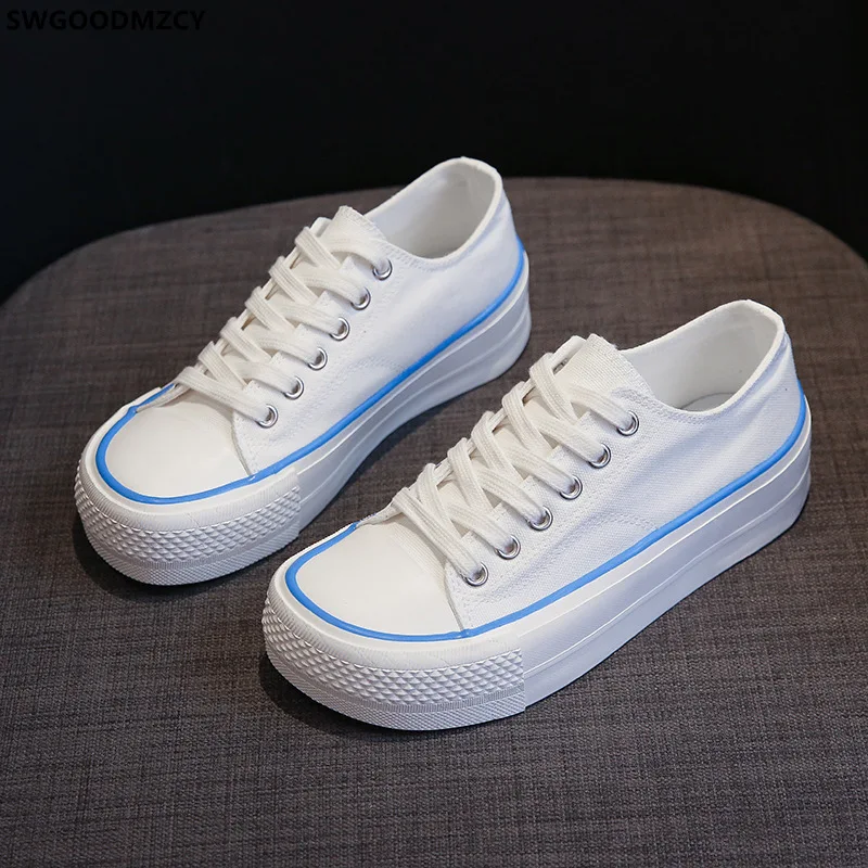 Женские холщовые кроссовки на платформе Вулканизированная подошва повседневные