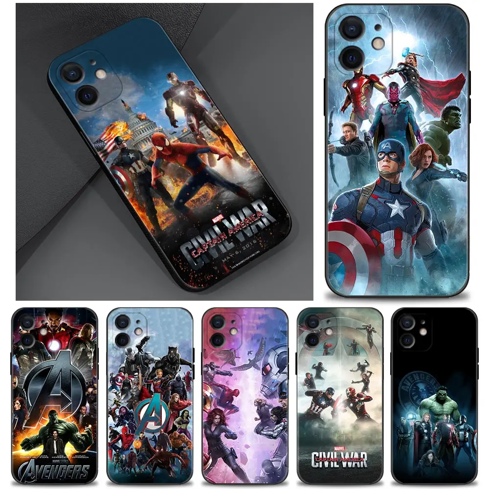 

Marvel Anime Avengers Endgame Phone Case For iPhone 11 13 12 Pro Max Mini X XR XS Max Coque 8 7 6S 6 Plus 5 5S SE(2020) Fundas
