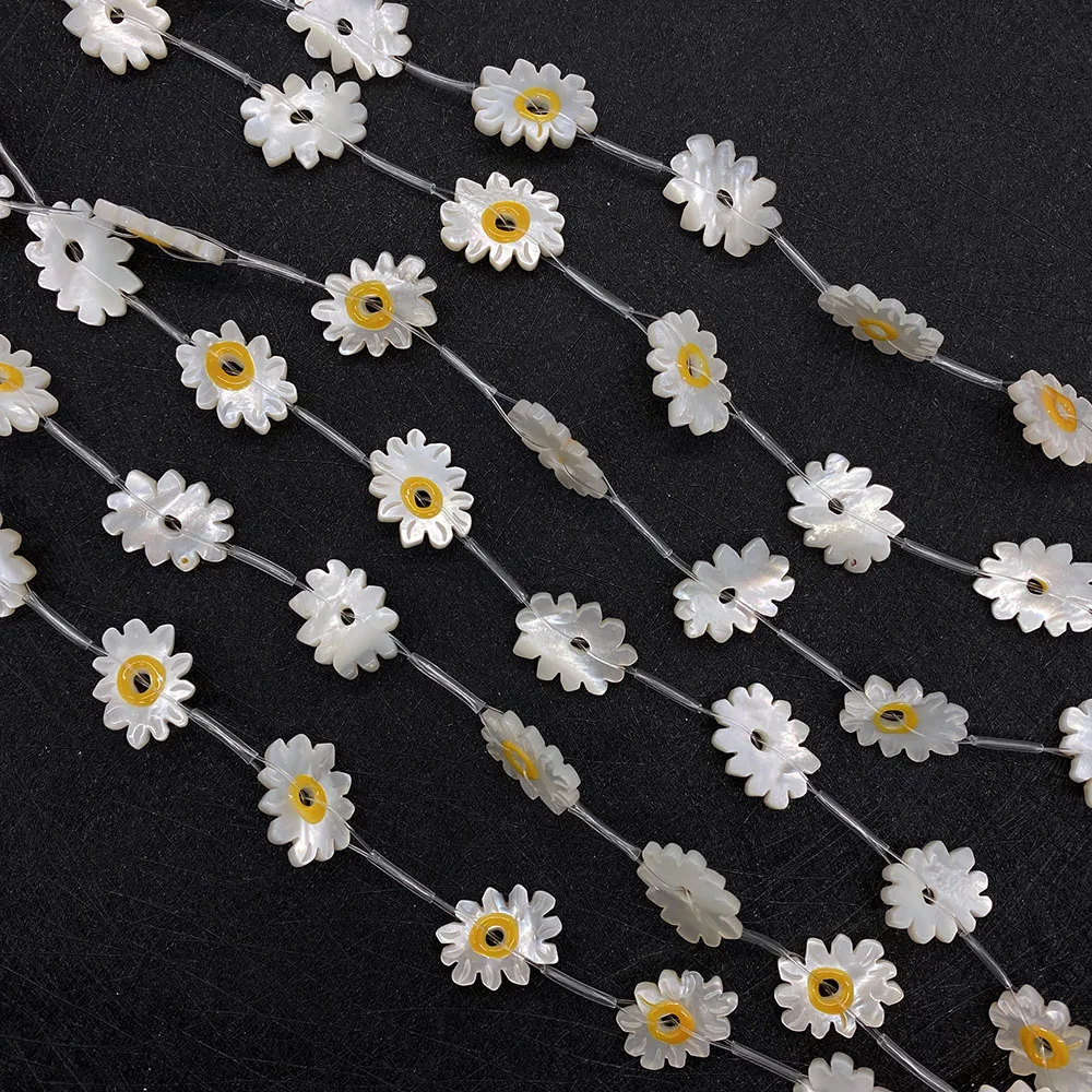 

2pcs/pack Sunflower Shaped Natural Sea Shell Loose Beads White Color 14x18mm 22x26mm DIY for Making Necklace Bracelet Earrings