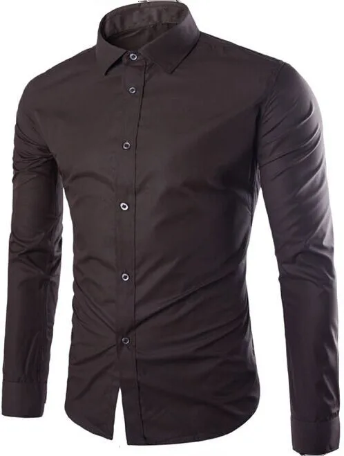 Mattswag Mens Purple Simple Solid Color Formal Shirts Spring Autumn Long Sleeve Lapel Shirts Casual Loose Stylish Camisa Hombre