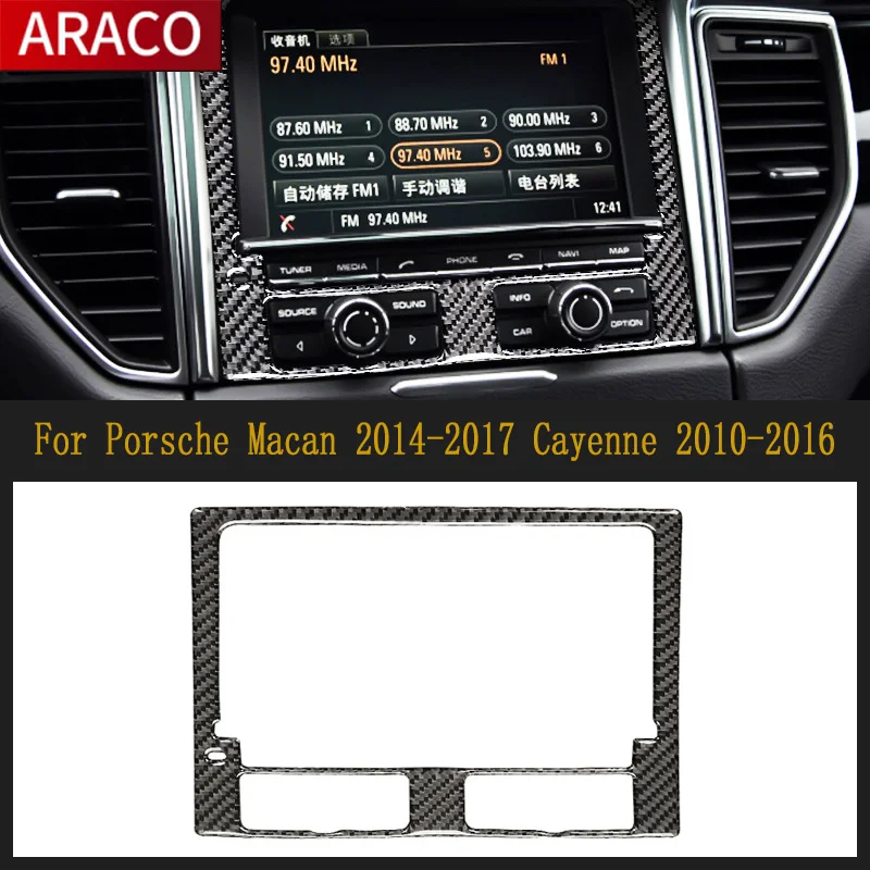 

For Porsche Macan 2014-2017 Cayenne 2010-2016 Car Styling Carbon Fiber Center Console Navigation Frame Decoration Cover Trim