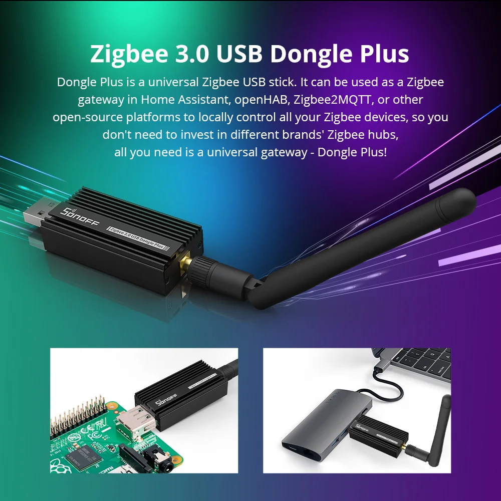 Фото Умный шлюз Zigbee SONOFF ZBDongle-E Zigbee 3.0 USB-адаптер Plus на базе EFR32MG21, беспроводной маршрутизатор Zigbee, умный Zigbee-адаптер. №4