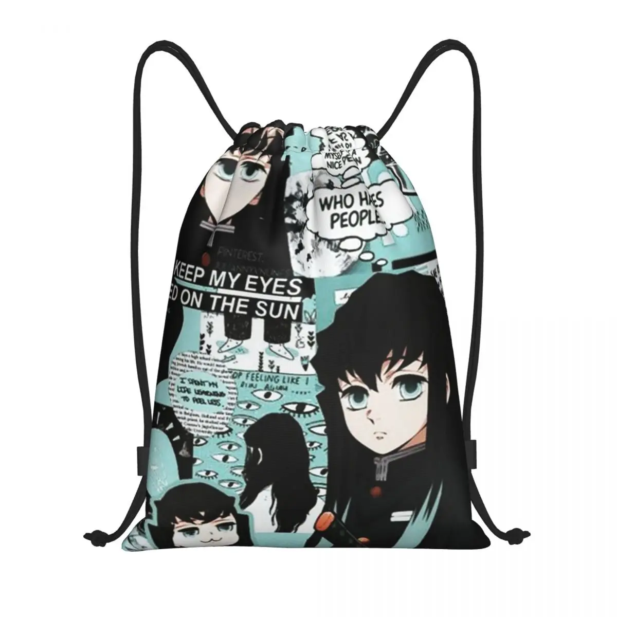

Anime Demon Slayer Drawstring Bag Women Men Portable Sports Gym Sackpack Muichiro Tokito Kimetsu No Yaiba Training Backpacks