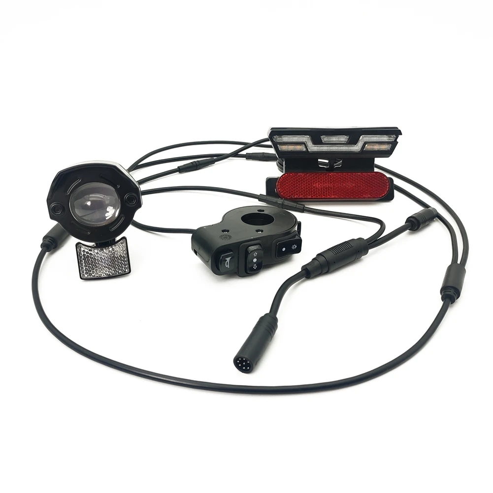 

EBike Front Brake Rear Light Kit for Bafang BBS01 BBS02 BBSHD Headlight Switch and with Ebike Turn Functional Tail Light