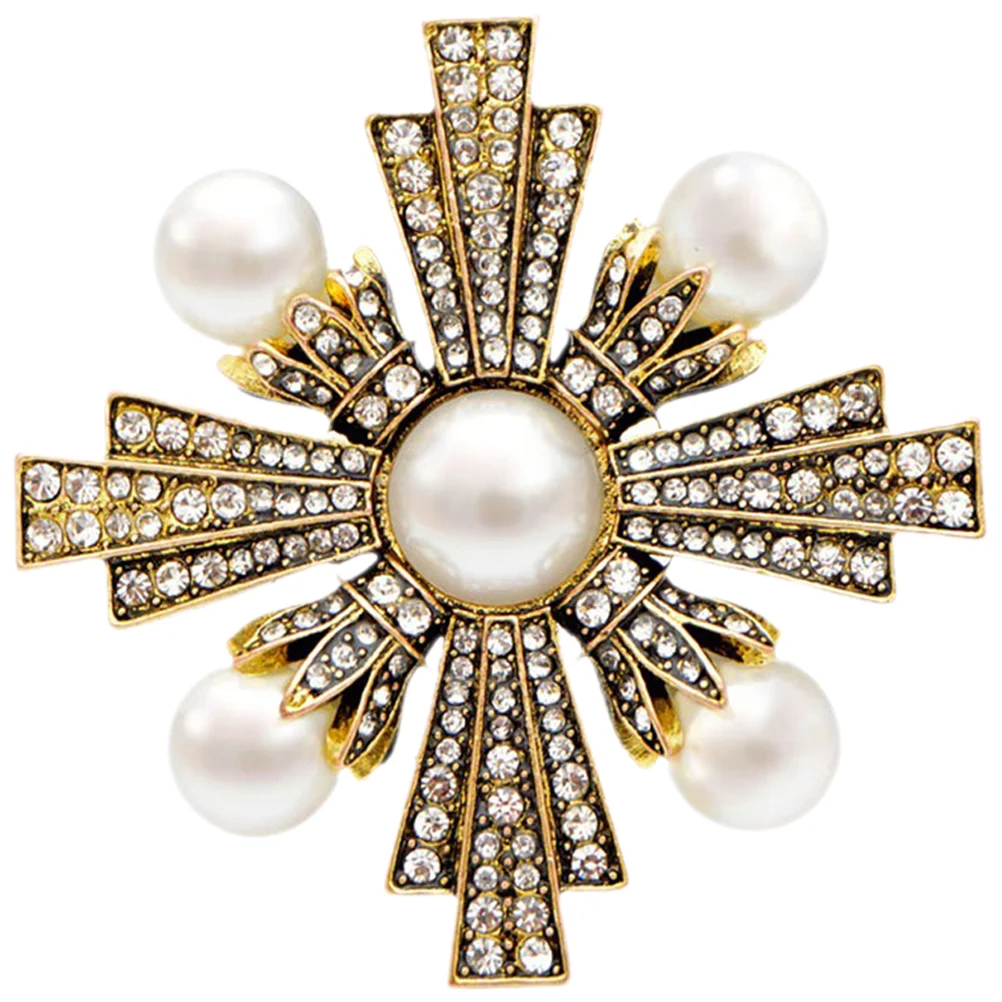 

Cross Brooch Necktie Pin Girls Accessories Apparel Brooch Pin Women Metal Clothes Breastpin Miss Hat Accessories