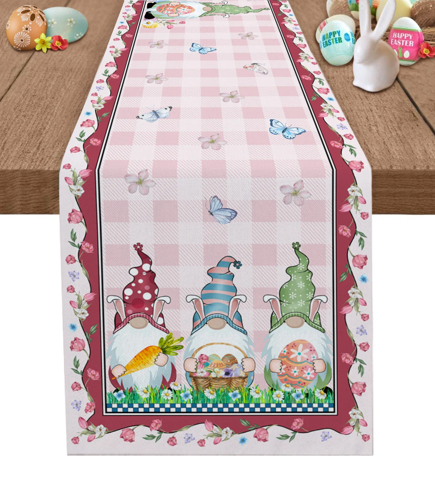 

Easter Egg Gnome Table Runner Wedding Festival Table Decoration Home Decor Kitchen Table Runners Placemats