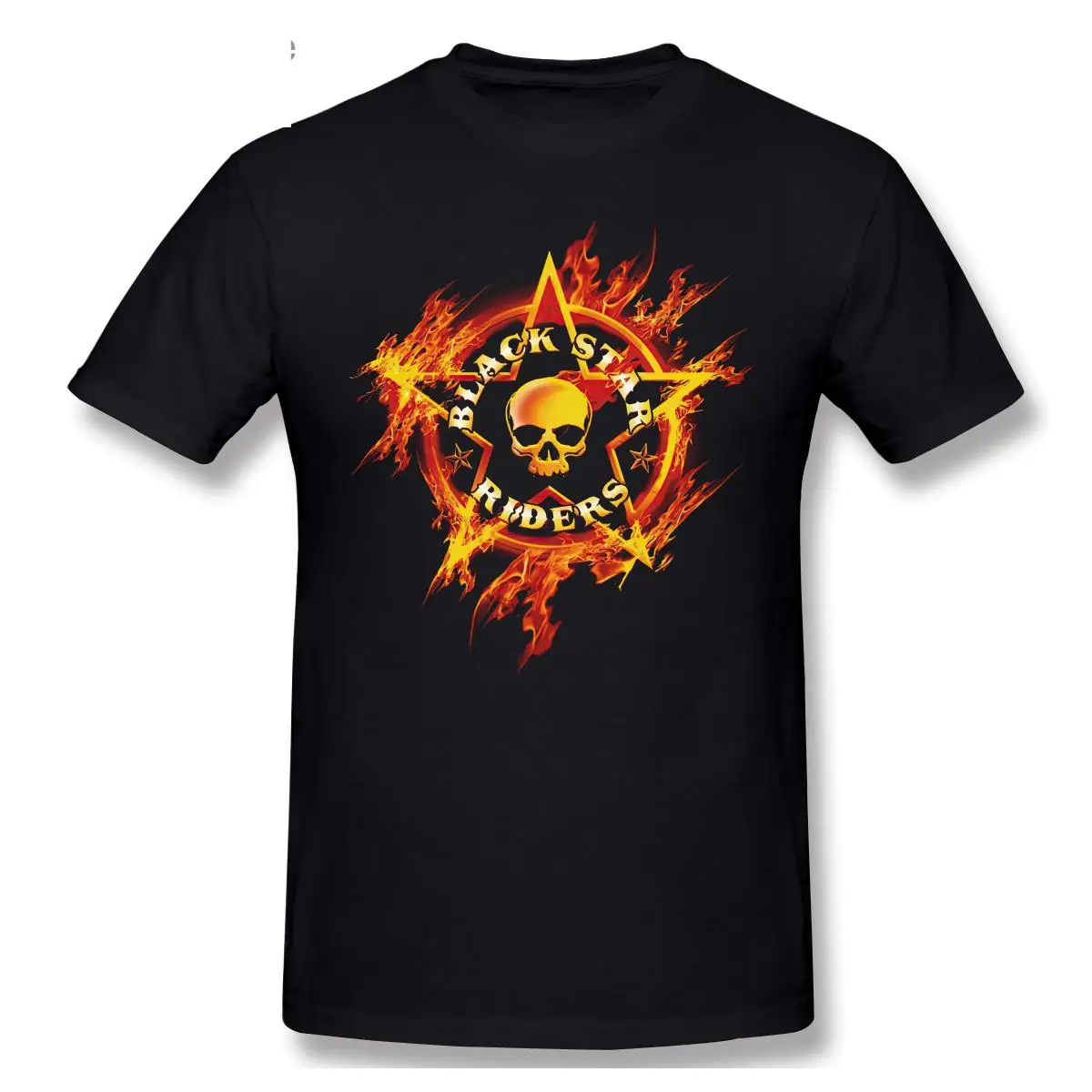 

Official BLACK STAR RIDERS - Flames - Men Black T-Shirt NEW Short Sleeve Casual Men Fashion O-neck 100% Cotton T-Shirts Tee Top