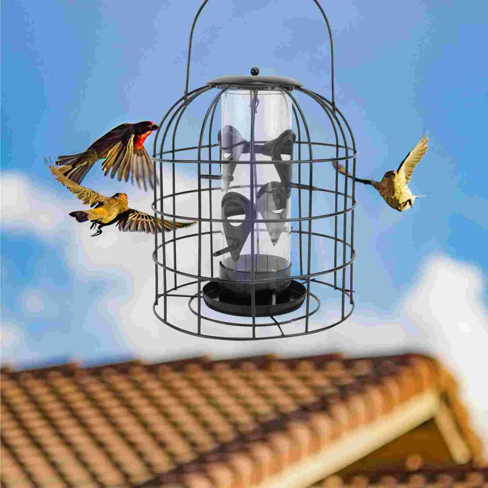 

Bird Feeder Feedershanging Wild Outdoor Outside Cage Garden Proof Outdoors Squirrel Tube Decoration Yard Hummingbirds Container