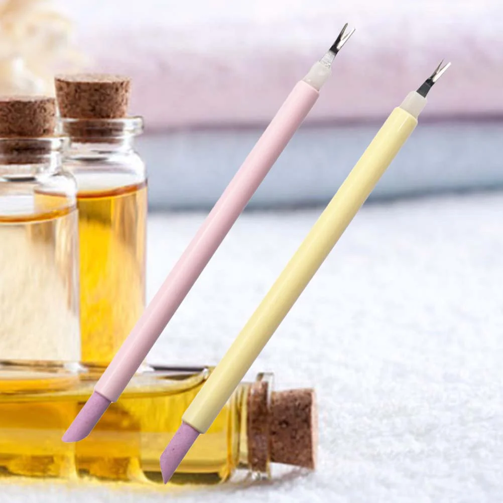 

Cuticle Dead Nail Fork Manicure Skin Pusher A Trimmer Remover Wooden Clippers Nipper Scraper Sticktools Stone File Set Buffing