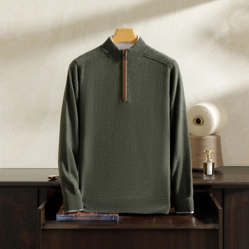 Свитер из 100% чистого кашемира класса А мужской вязаный пуловер с