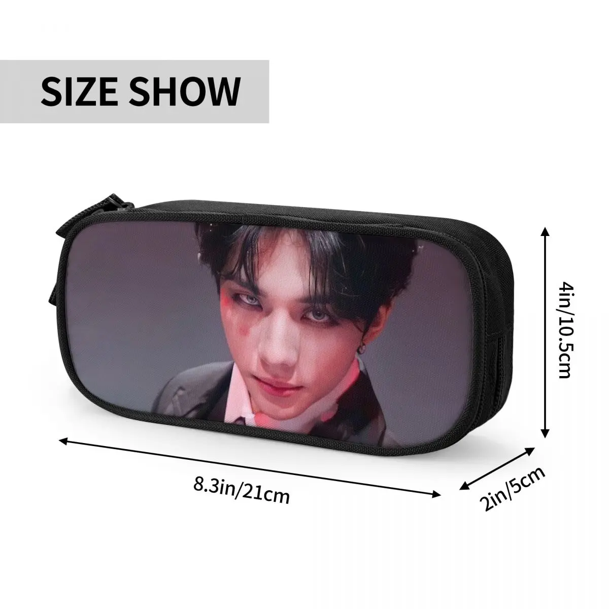 Hyunjin Pen Box Student School Anime Zipper Pen Bag Child Stationery Bag pencase Gift