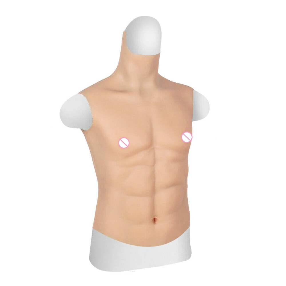 Silicone Cosplay Fake Male Muscle Suit Crossdresser Belly Chest Enhancer Body Shaper Shapewear Drag Men's Muscle Vest
