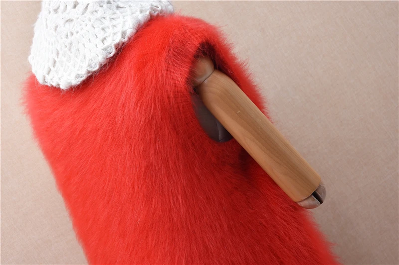 Женская осенне-зимняя одежда Mujer красный волосатый плюшевый норковый