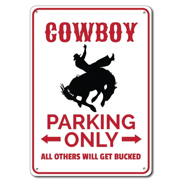 

Cowboy Parking Sign Metal Tin Sign Metal Sign,Cowboy Gift, Cowboy Decor, Cowboy Sign, Rodeo Sign, Rodeo Lover Gift, 1