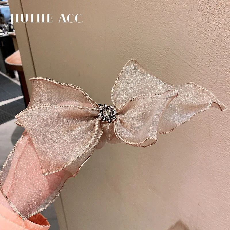 

Diamond Inlaid Pearl Gauze Bowknot Hair Circle, Sweet Temperament Of South Korea, Retro Rope, Fashion Minori