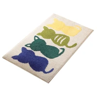 Absorbent anti slip wear-resistant bathroom toilet cartoon carpet floor mat living room entrance simple household bedroom mat