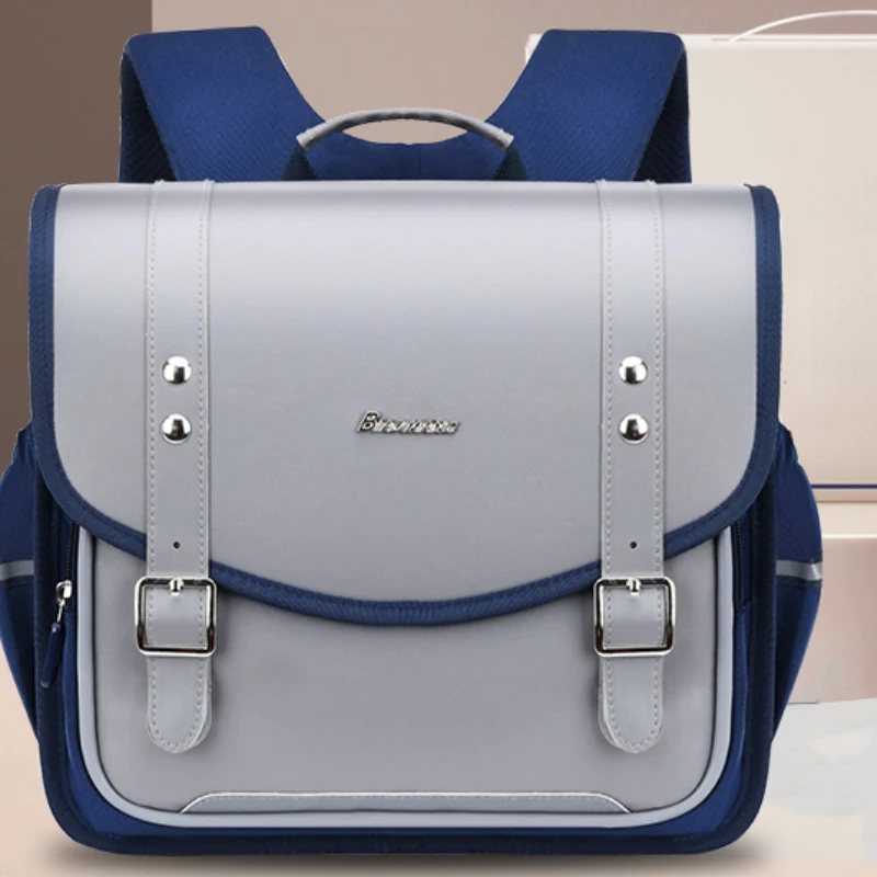 Girls Boys Grades 1-6 British Style Horizontal Simple School Bags New Children Large Capacity Backpacks for Student Mochila Hot