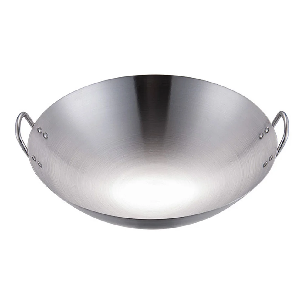 

Stainless Steel Wok Cooking Pan Multi-functional Pot Kitchen Utensil Home Handle