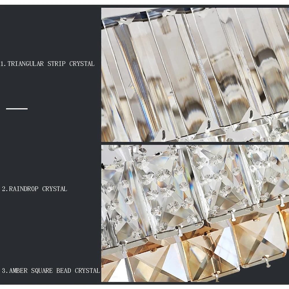 Роскошная потолочная люстра Kristal из нержавеющей стали золотые современные