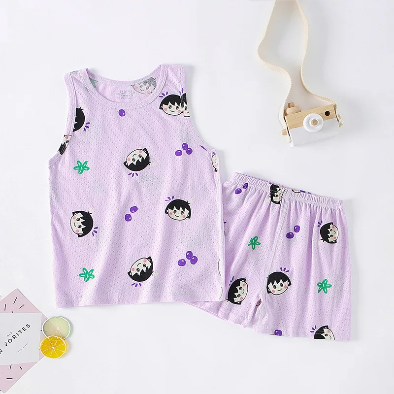 

Girls Summer Pajamas Sets Teenage Boys Sleeveless Vest Sleepwear Kids Pyjamas Summer Pajamas Kids For Girls Teenager Pajamas