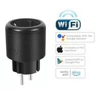 tuya wifi eu smart socket plug 16a adapter power monitor wireless app remote control timing compatible with google home alexa