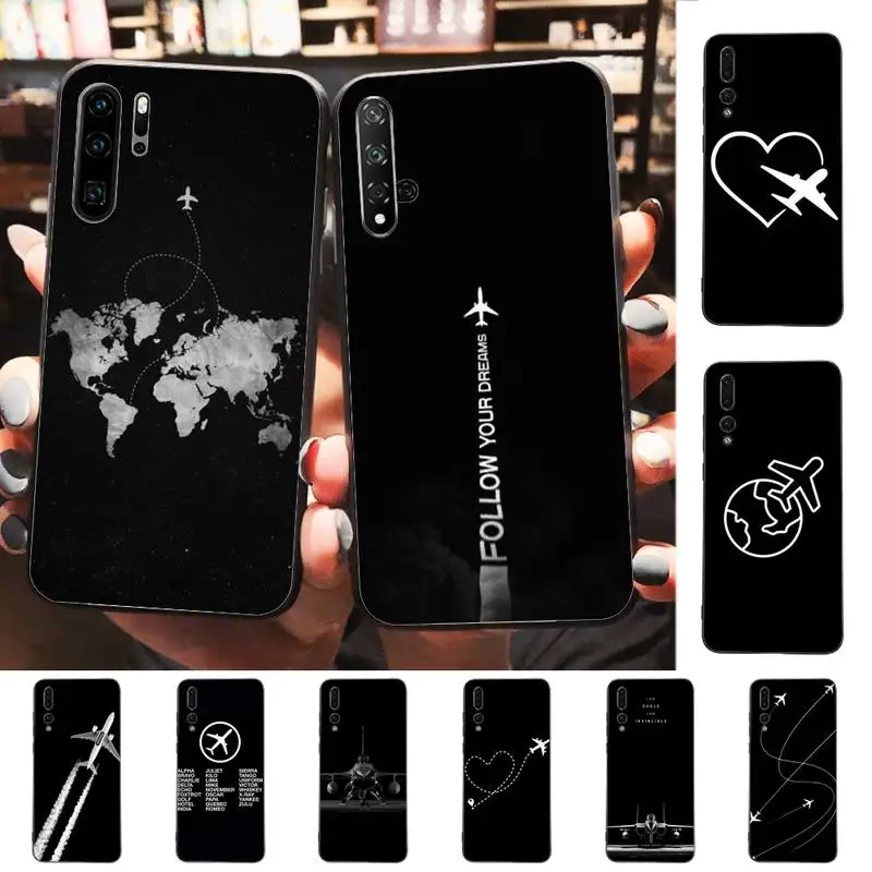 

Aircraft Helicopter Airplane Pilot Fly Phone Case for Huawei P30 40 20 10 8 9 lite pro plus Psmart2019