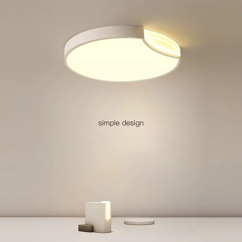 Modern Simple Led Ceiling Lamp For Bedroom Living Room Kitchen Dining Room Study Home Indoor Design White Round Chandelier Light